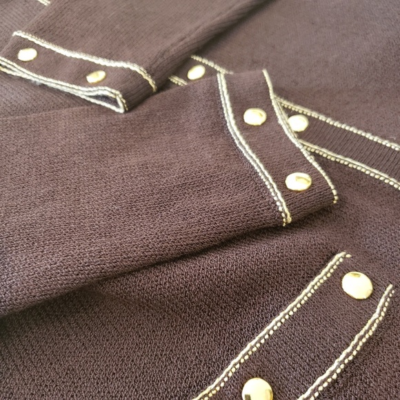 St. John Brown Cardigan Size Petite - Picture 8 of 8